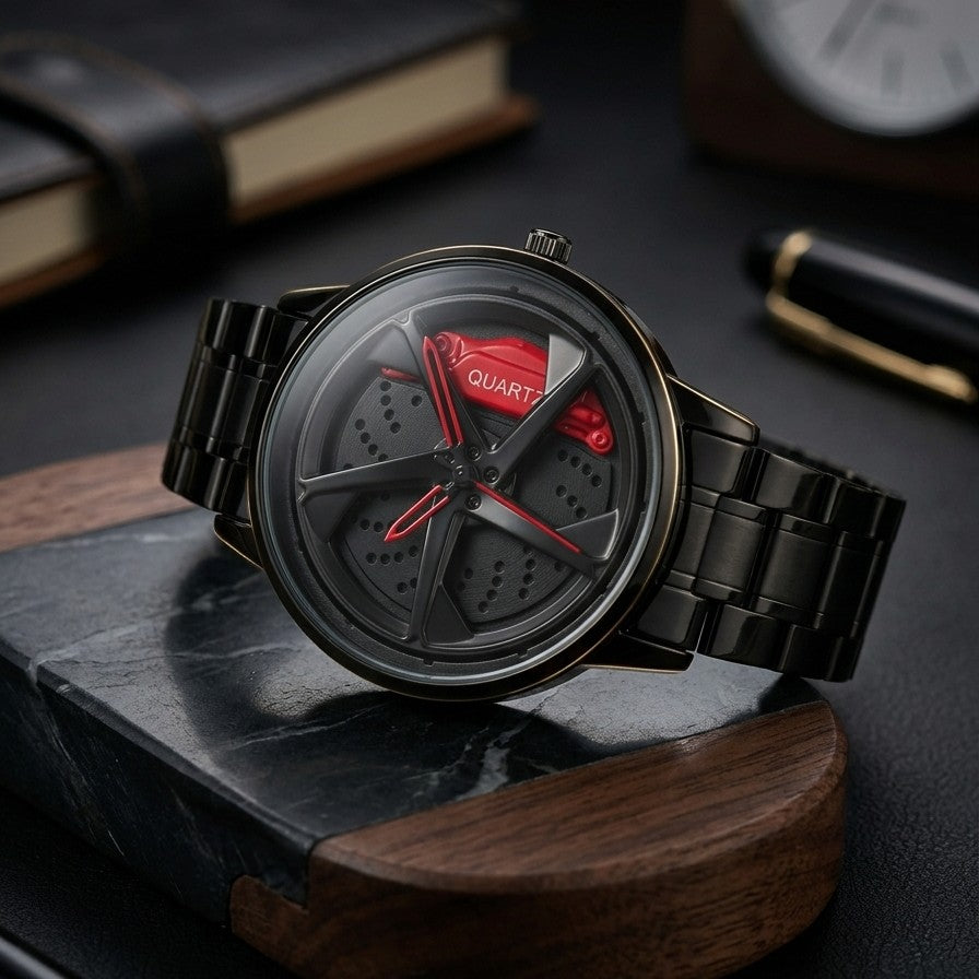 Baisheng Men's Sports Car Wheel Rim Watch (Premium Quality)